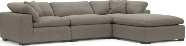 Plush Core Comfort Eco Performance Fabric 3-Piece Sofa and Ottoman - Bridger Metal