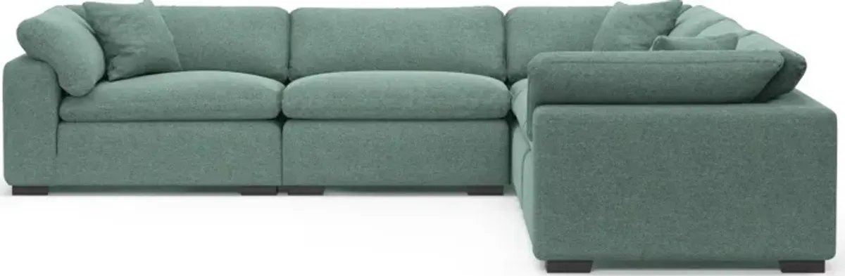 Plush Core Comfort Eco Performance Fabric 5-Piece Sectional - Bridger Jade