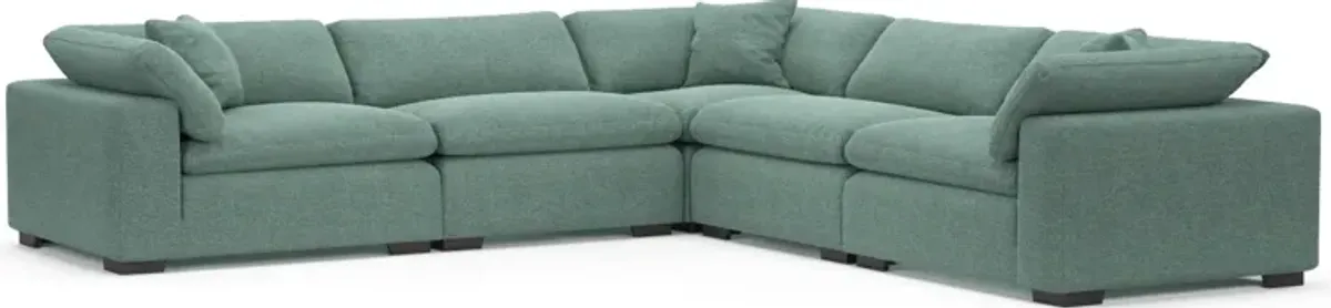 Plush Core Comfort Eco Performance Fabric 5-Piece Sectional - Bridger Jade