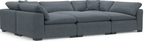 Plush Core Comfort Eco Performance Fabric 6-Piece Pit Sectional - Bridger Navy