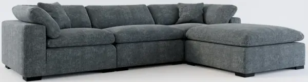 Plush Core Comfort 3-Piece Sofa and Ottoman - Contessa Shadow