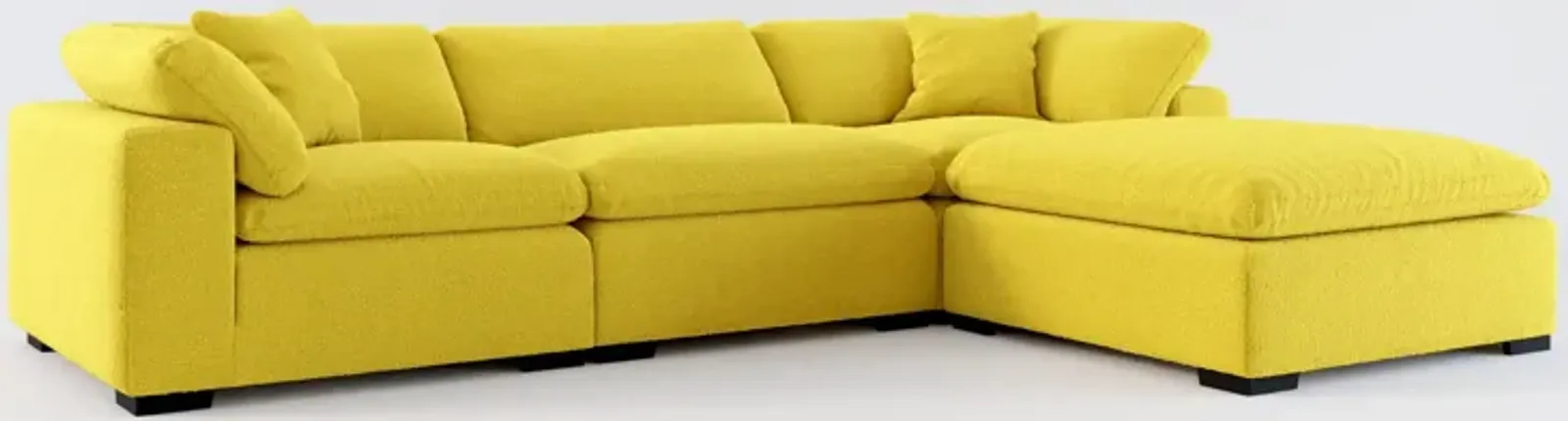 Plush Core Comfort 3-Piece Sofa and Ottoman - Bloke Goldenrod