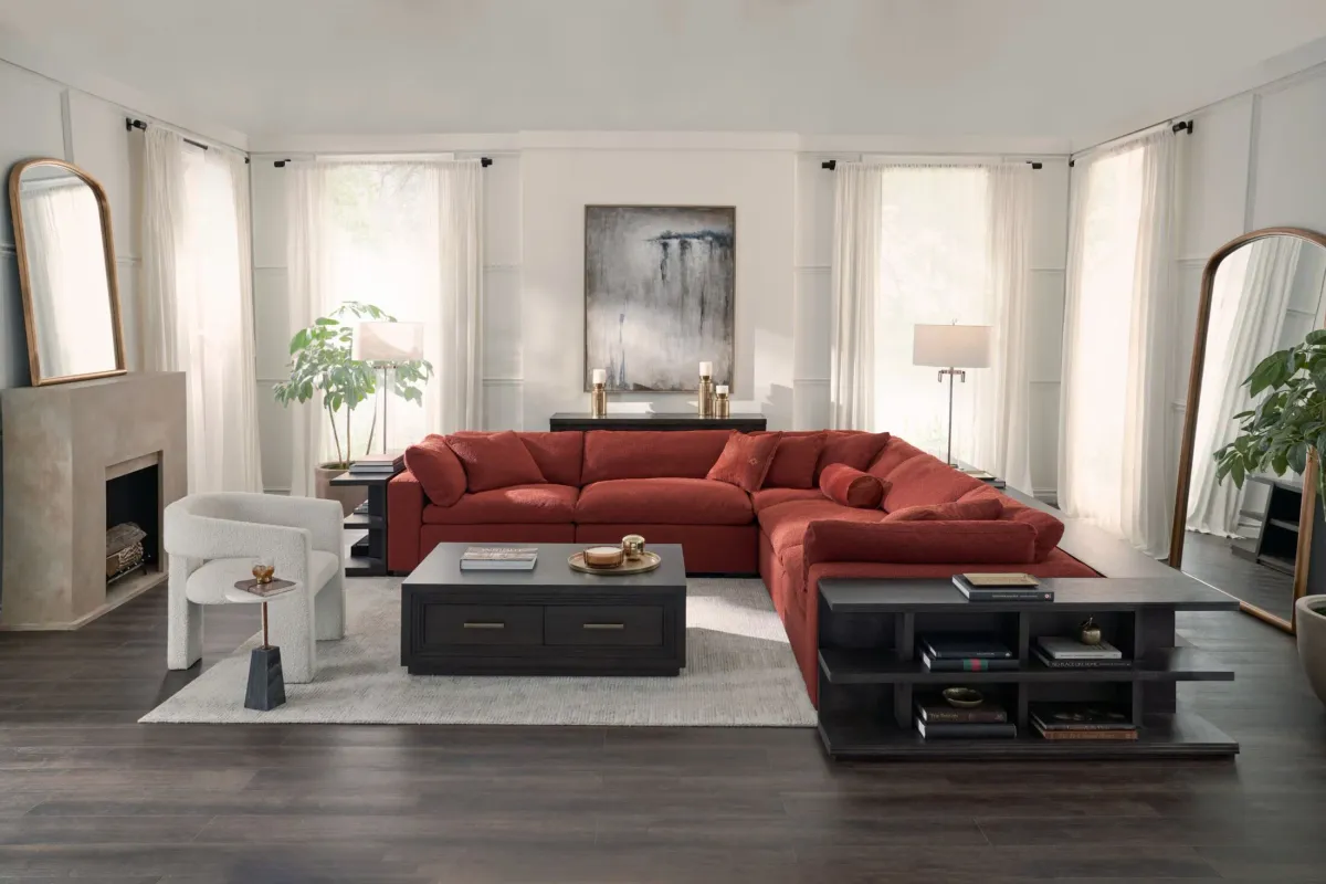 Plush Core Comfort 5-Piece Sectional - Bloke Brick