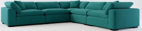Plush Core Comfort 5-Piece Sectional - Bloke Peacock
