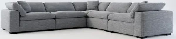 Plush Core Comfort 5-Piece Sectional - Dudley Indigo