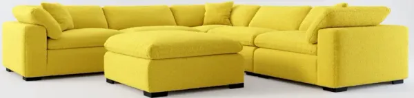 Plush Core Comfort 5-Piece Sectional and Ottoman - Bloke Goldenrod
