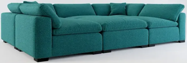 Plush Core Comfort 6-Piece Pit Sectional - Bloke Peacock