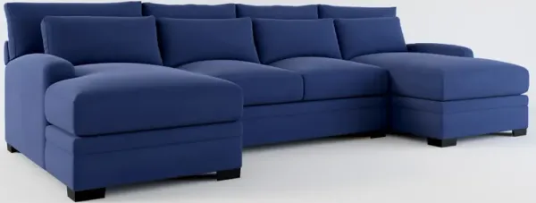 Winston Hybrid Comfort 3-Piece Sectional with Dual Chaise - Abington Indigo