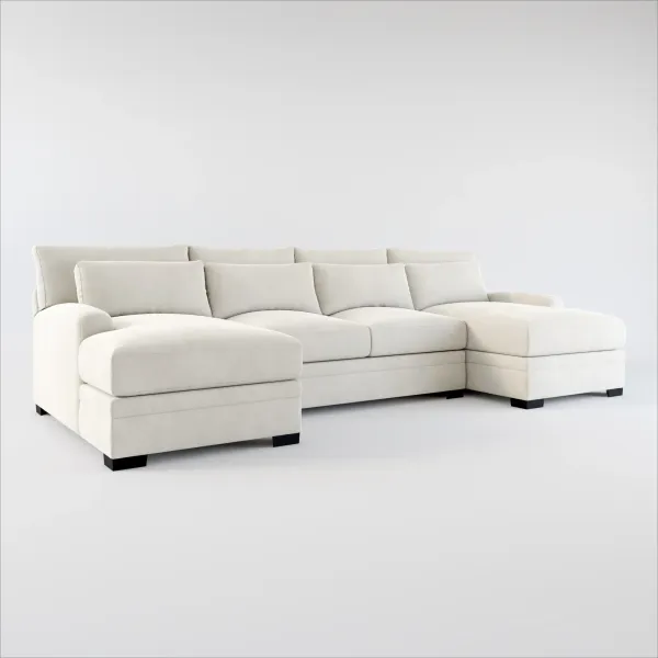 Winston Foam Comfort 3-Piece Sectional with Dual Chaise - Laurent Beach