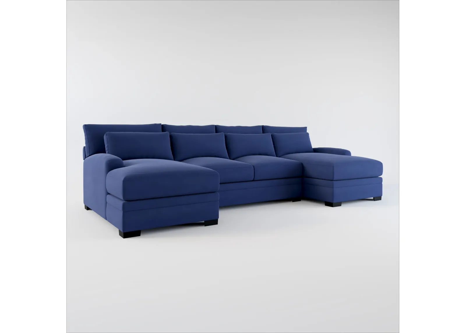 Winston Foam Comfort 3-Piece Sectional with Dual Chaise - Abington Indigo