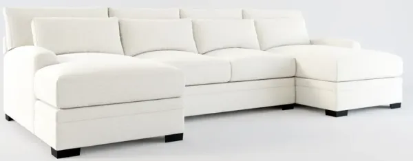 Winston Foam Comfort 3-Piece Sectional with Dual Chaise - Living Large White