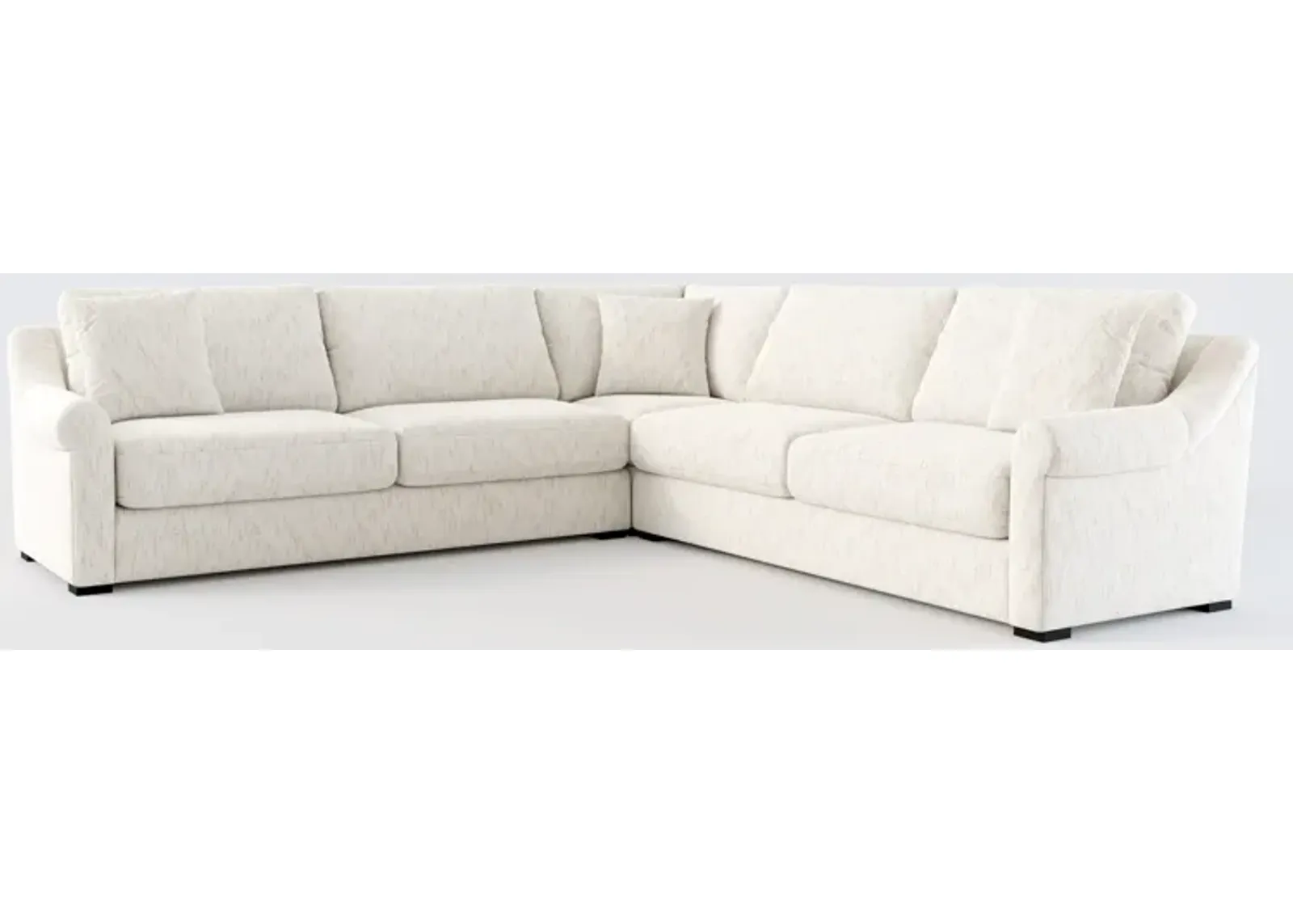 Bowery Foam Comfort 25"D 3-Piece Sectional - P.T. Cream