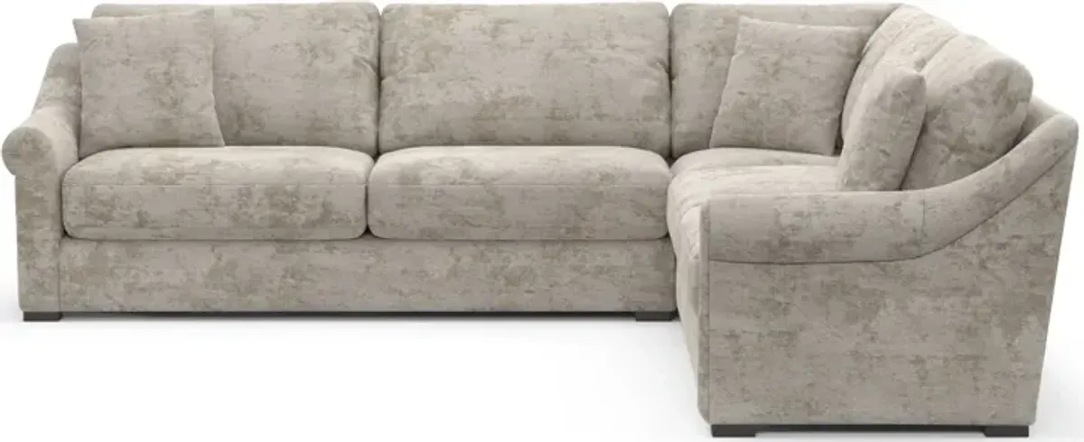 Bowery Foam Comfort 3-Piece Sectional - Hearth Cement