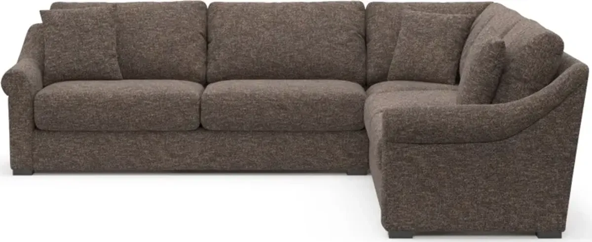 Bowery 3-Piece Foam Comfort Sectional  - M Walnut