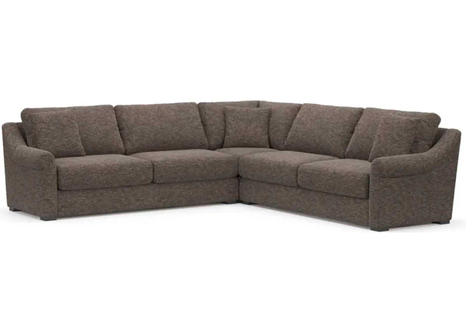 Bowery 3-Piece Foam Comfort Sectional  - M Walnut