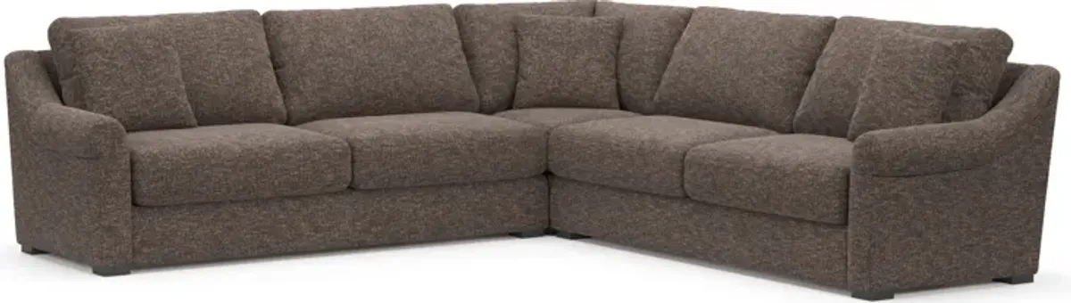 Bowery 3-Piece Foam Comfort Sectional  - M Walnut