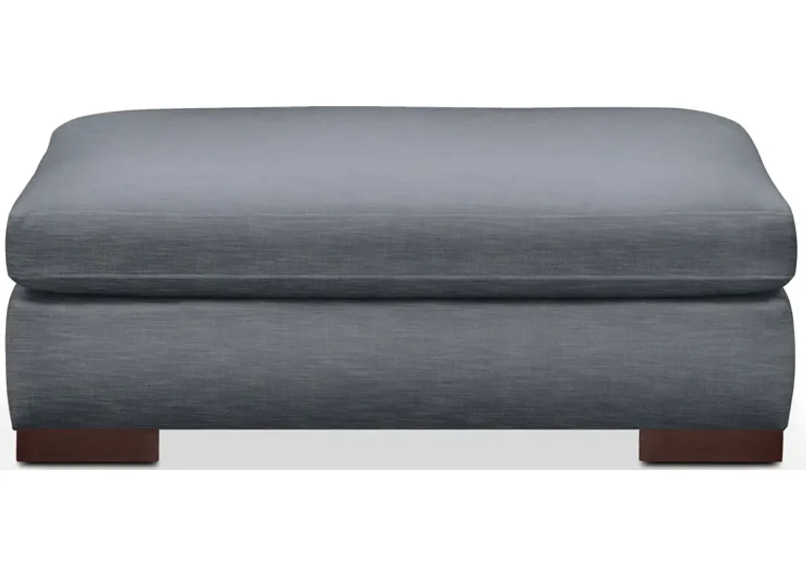 Ethan Hybrid Comfort Ottoman - Dudley Indigo