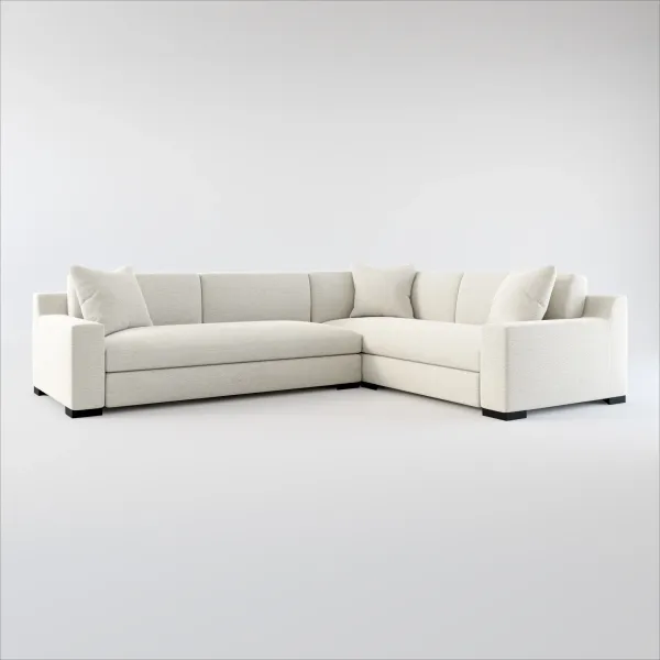 Ethan Foam Comfort 2-Piece Large Sectional with Left-Facing Sofa - Everton Grey