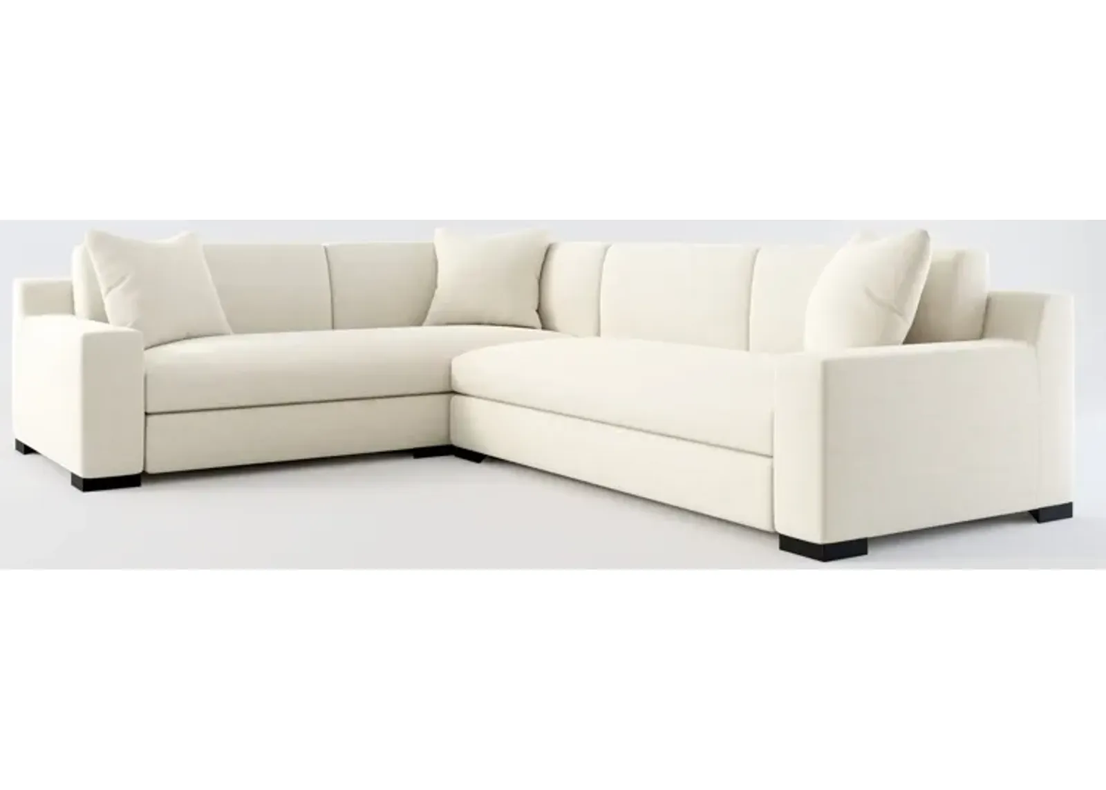 Ethan Foam Comfort 2-Piece Large Sectional with Right-Facing Sofa - Curious Pearl