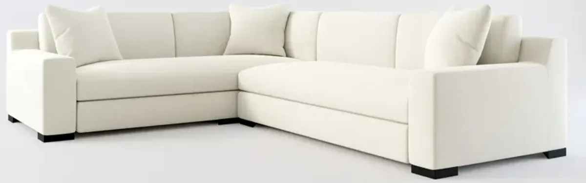 Ethan Foam Comfort 2-Piece Large Sectional with Right-Facing Sofa - Anders Ivory