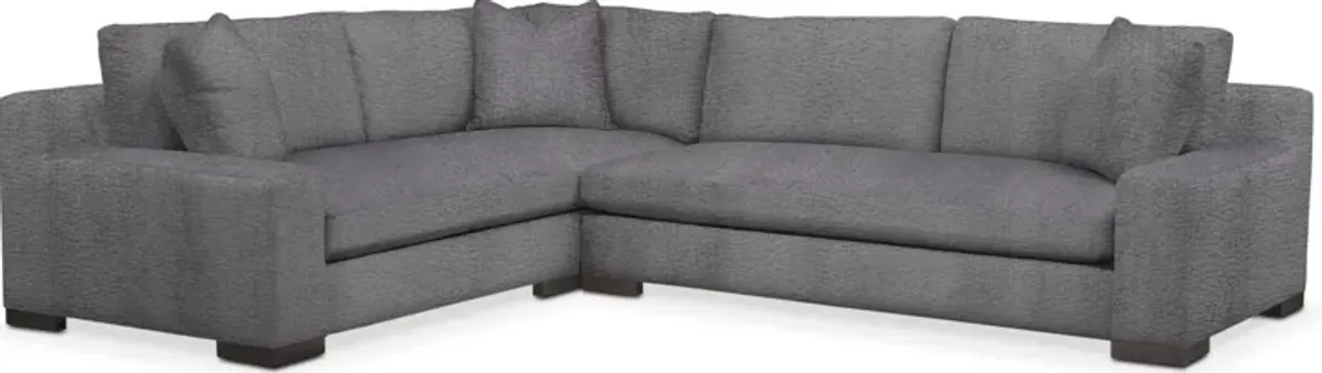 Ethan Comfort 2 Piece Large Sectional with Right-Facing Sofa - Living Large Charcoal