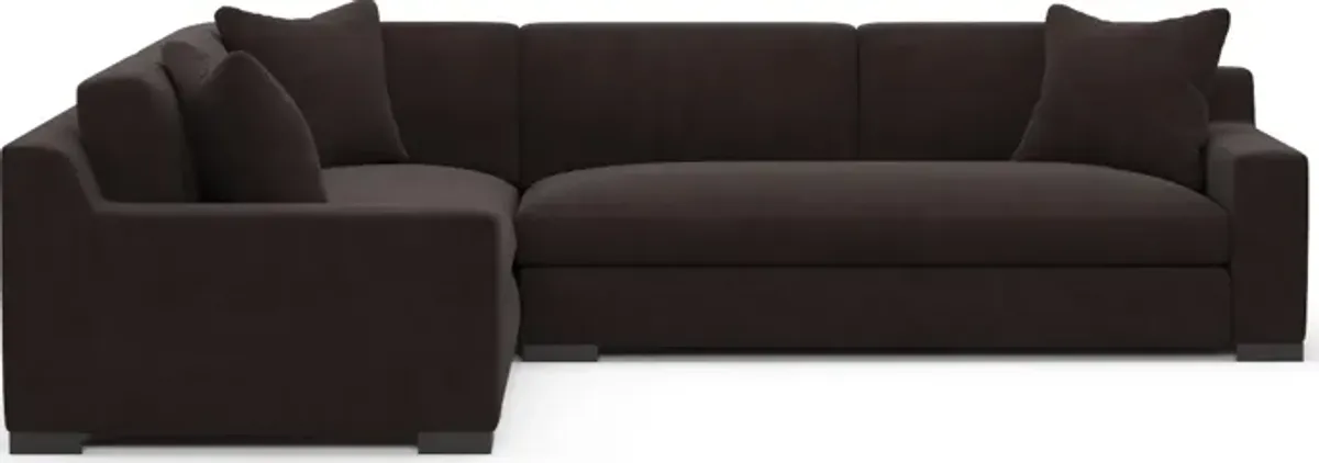 Ethan Hybrid Comfort 2-Piece Sectional with Right-Facing Sofa - Merrimac Dark Brown