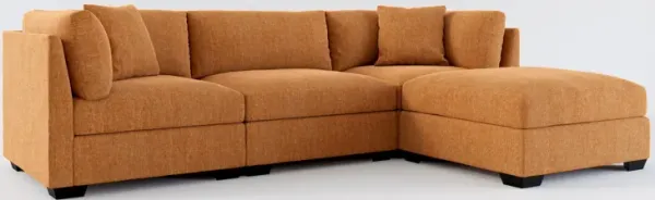 Beckham Foam Comfort 3-Piece Sofa and Ottoman - Contessa Ginger