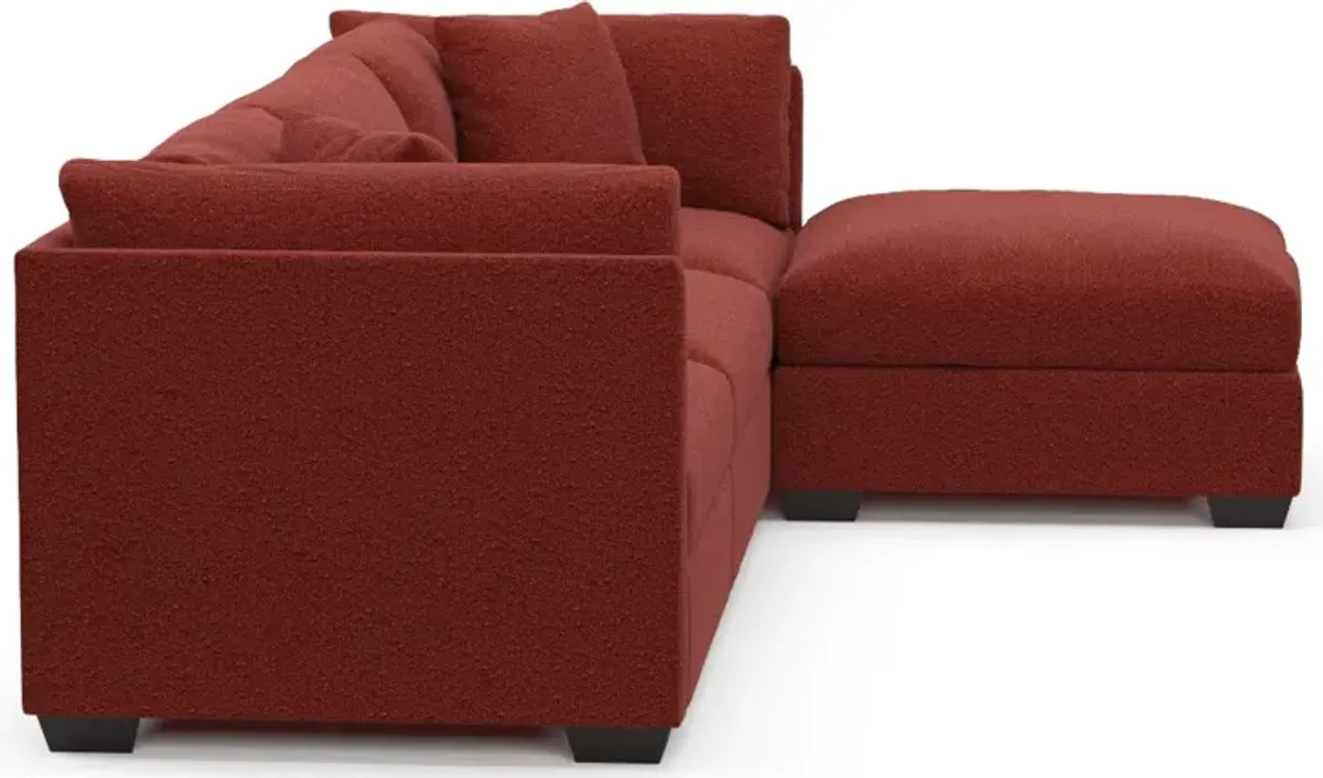 Beckham Foam Comfort 3-Piece Sofa and Ottoman - Bloke Brick