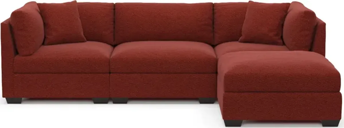 Beckham Foam Comfort 3-Piece Sofa and Ottoman - Bloke Brick