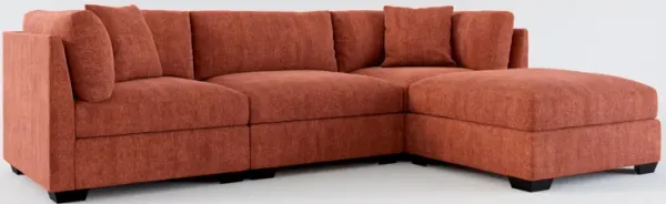 Beckham Foam Comfort 3-Piece Sofa and Ottoman - Contessa Paprika