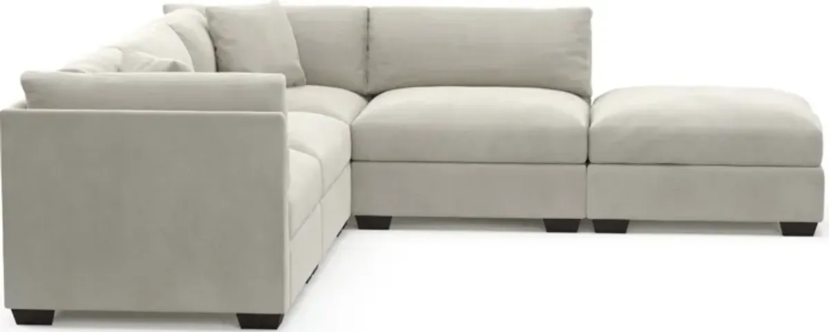 Beckham Foam Comfort 4-Piece Sectional and Ottoman - Laurent Beach