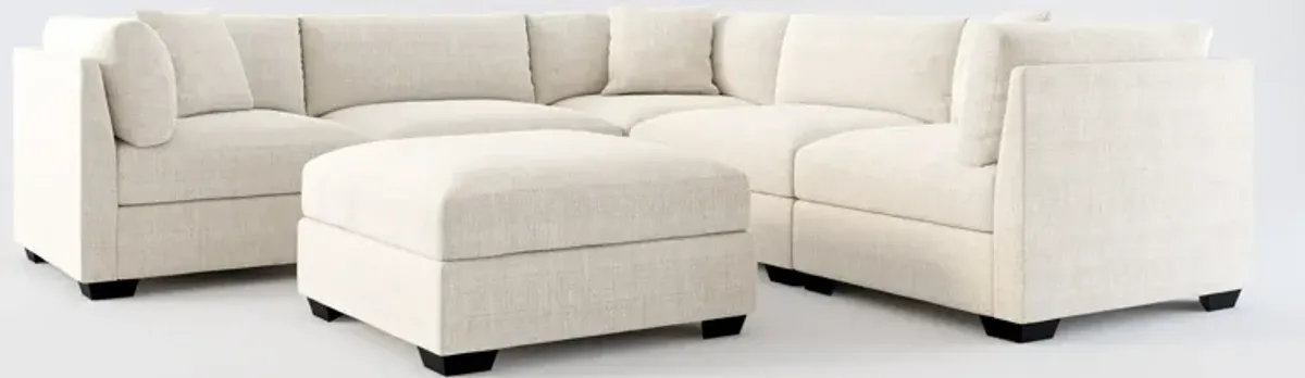 Beckham Foam Comfort 5-Piece Sectional and Ottoman - Mason Porcelain