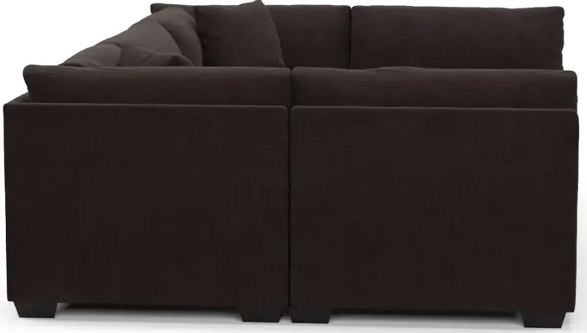 Beckham Foam Comfort 6-Piece Pit Sectional - Merrimac Dark Brown