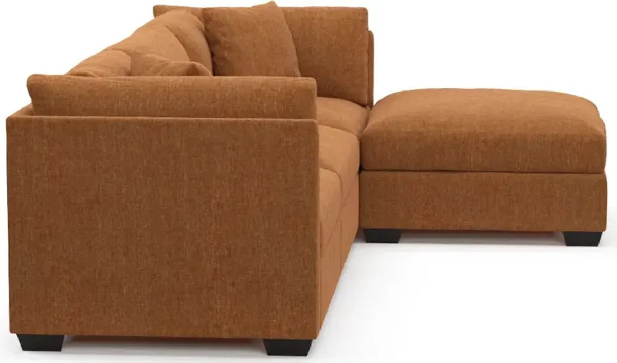 Beckham Hybrid Comfort 3-Piece Sofa and Ottoman - Contessa Ginger