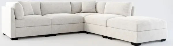 Beckham Hybrid Comfort 4-Piece Sectional and Ottoman - Burmese Granite