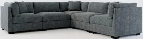 Beckham Hybrid Comfort 5-Piece Sectional - Contessa Shadow