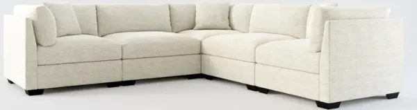 Beckham Hybrid Comfort 5-Piece Sectional - Merino Chalk