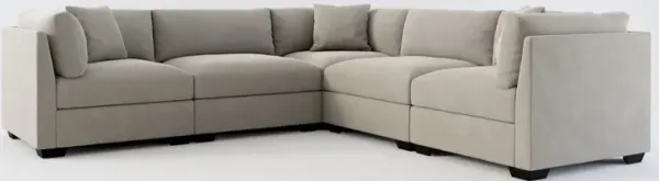 Beckham Hybrid Comfort 5-Piece Sectional - Abington Fog