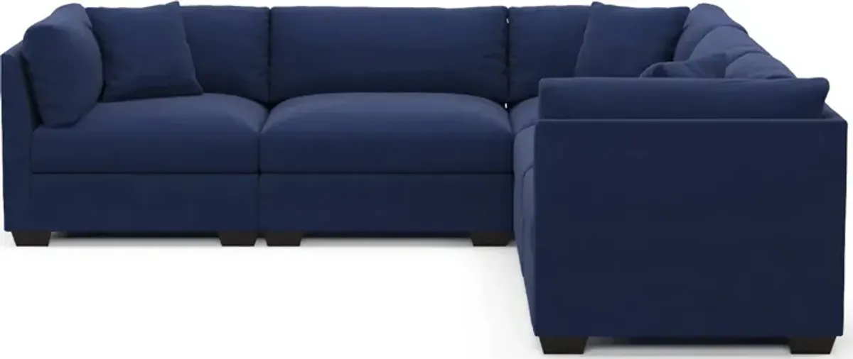 Beckham Hybrid Comfort 5-Piece Sectional - Abington Indigo