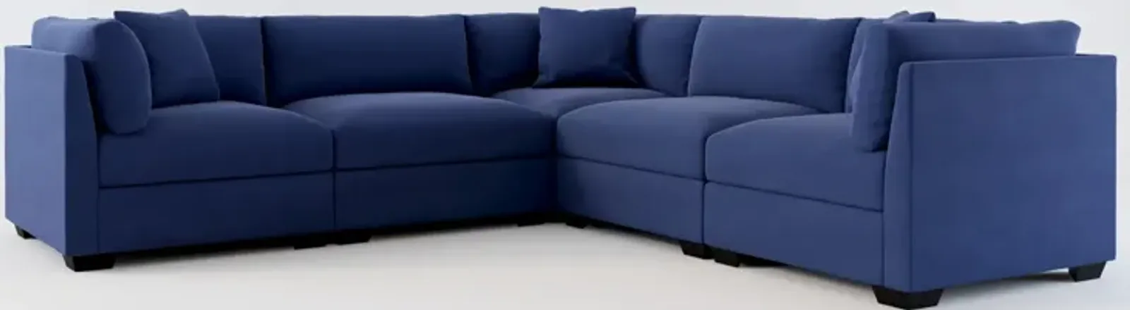 Beckham Hybrid Comfort 5-Piece Sectional - Abington Indigo