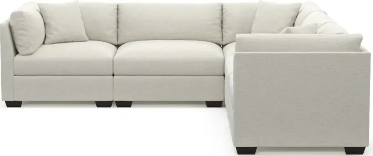 Beckham Hybrid Comfort 5-Piece Sectional - Living Large White