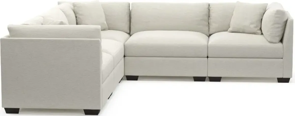 Beckham Hybrid Comfort 5-Piece Sectional - Living Large White