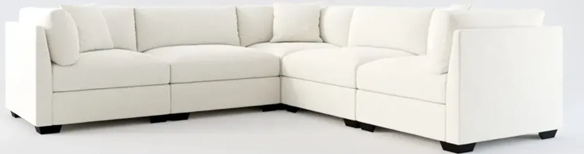 Beckham Hybrid Comfort 5-Piece Sectional - Living Large White