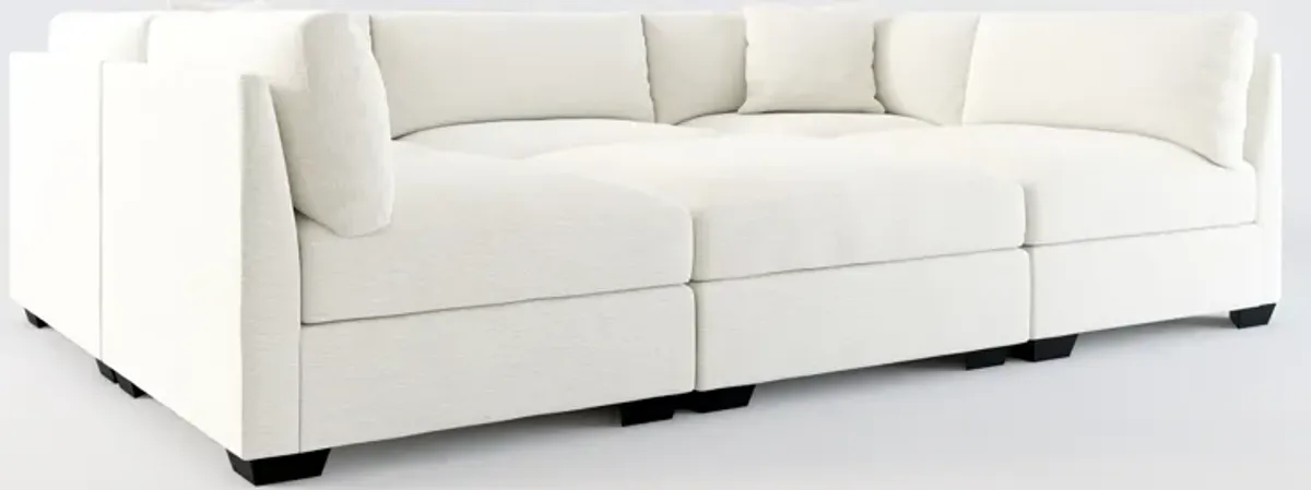 Beckham Hybrid Comfort 6-Piece Pit Sectional  - Living Large White