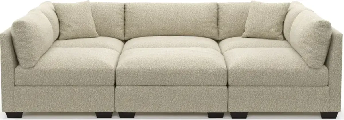 Beckham Hybrid Comfort 6-Piece Pit Sectional  - Bloke Cotton
