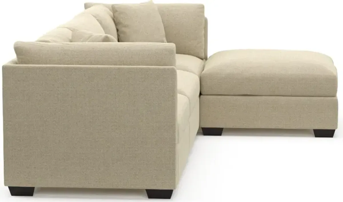 Beckham Foam Comfort 3-Piece Sofa and Ottoman - Broderick Sand