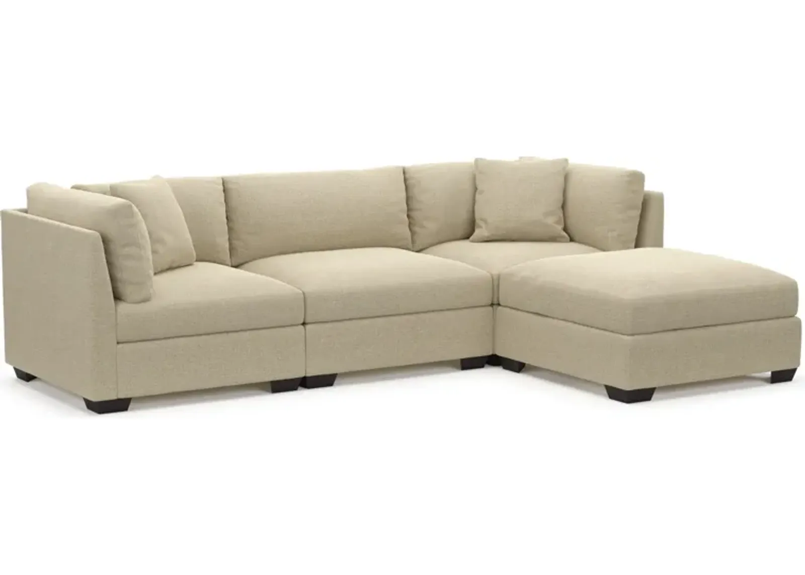 Beckham Foam Comfort 3-Piece Sofa and Ottoman - Broderick Sand