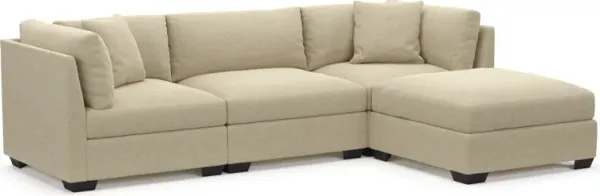 Beckham Foam Comfort 3-Piece Sofa and Ottoman - Broderick Sand