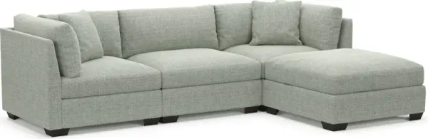 Beckham Foam Comfort 3-Piece Sofa and Ottoman - Broderick Sea Glass