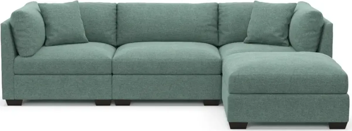 Beckham Foam Comfort 3-Piece Sofa and Ottoman - Bridger Jade